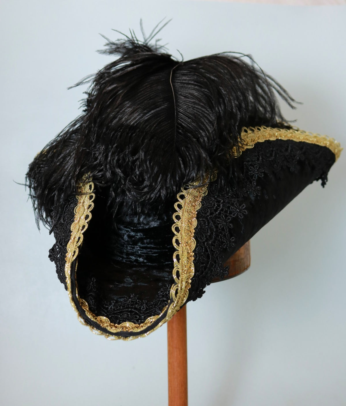 Treasure Gurus Black Dyed Long Ostrich Plume Feathers Pirate Steampunk  Fancy Hat Feather Plumes