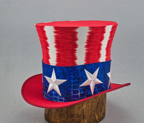 Tina SCRAP Fabric Cotton 9x21 Uncle Sam Hat USA Star Stripe Patriotic  election